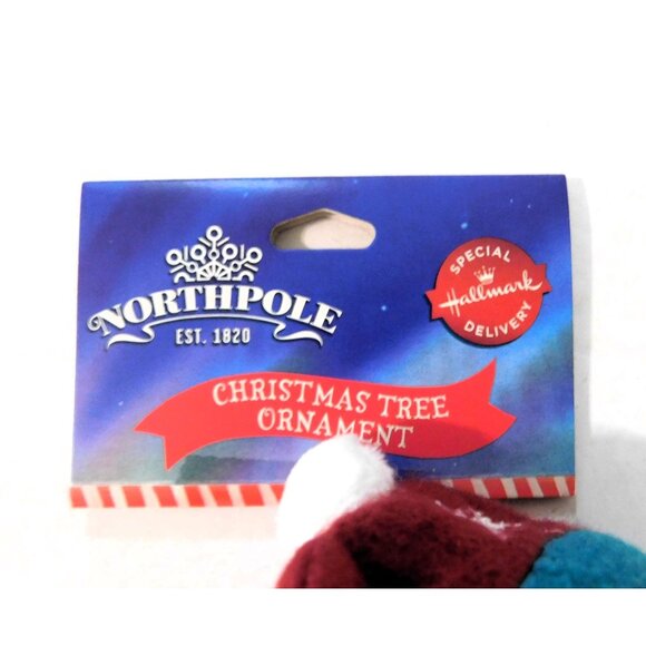 Hallmark Northpole Christmas Tree Ornament Plush Bear Candy Cane - Picture 8 of 8